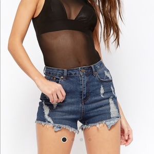 NWT Distressed Denim Shorts